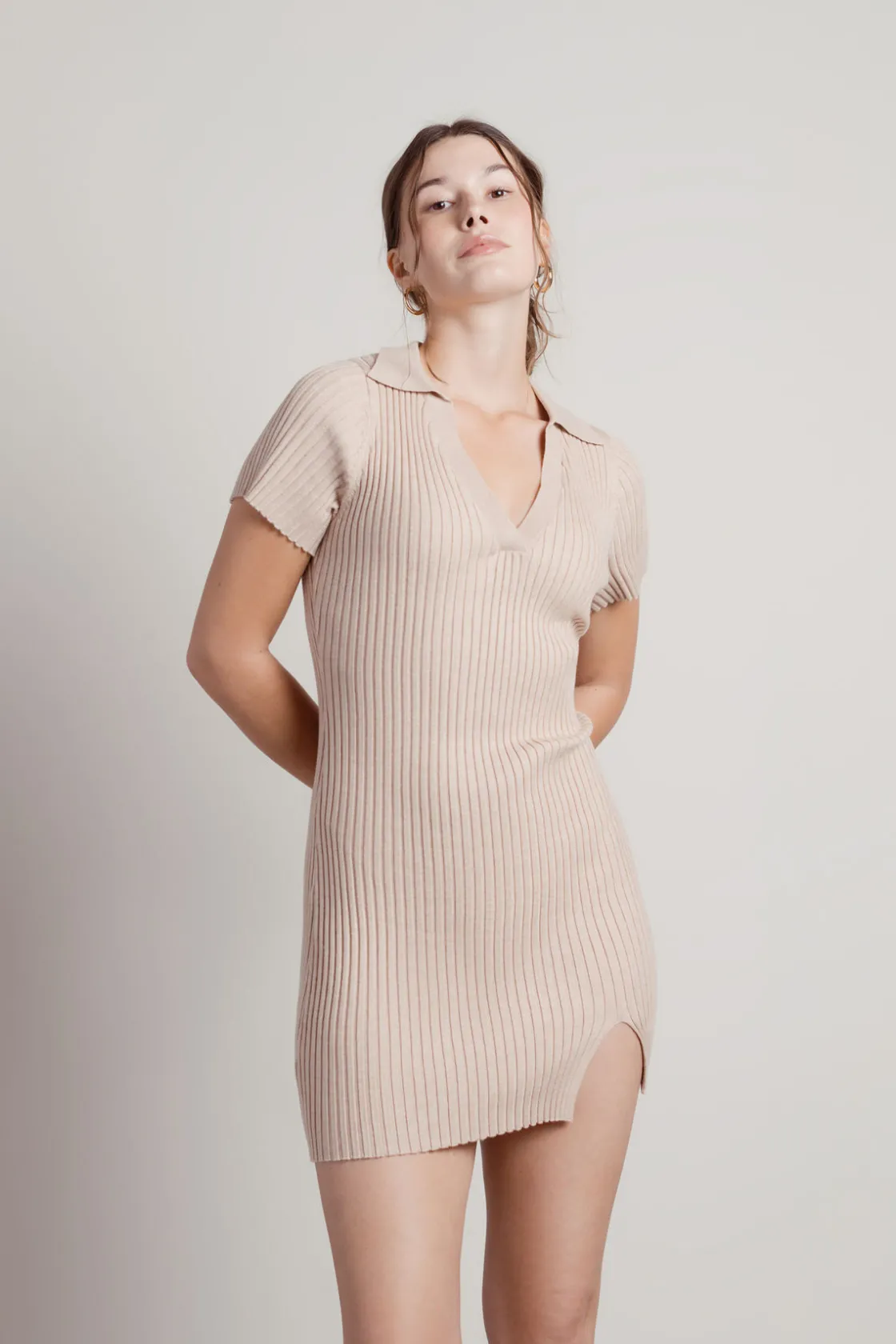 Tobi Edie Collared Sweater Mini Dress -