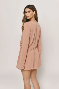 Tobi Eliza Surplice Bell Sleeve Mini Dress -
