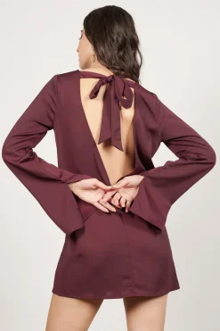 Tobi Ellie Bell Sleeve Open Back Mini Dress - Black