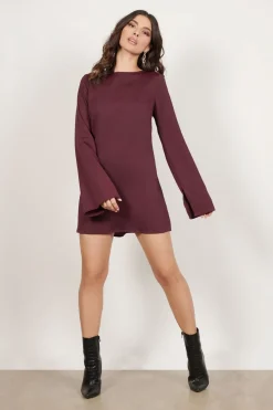 Tobi Ellie Bell Sleeve Open Back Mini Dress - Black