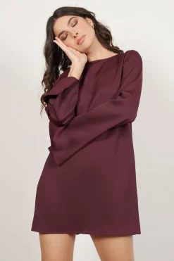 Tobi Ellie Bell Sleeve Open Back Mini Dress - Black