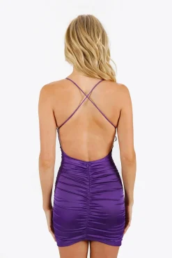Tobi Eloisa Backless Bodycon Mini Dress - Shade Of Purple