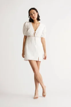 Tobi Eloise Plunging Lace Mini Dress -