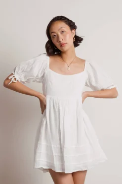 Tobi Ema Open Back Babydoll Mini Dress -