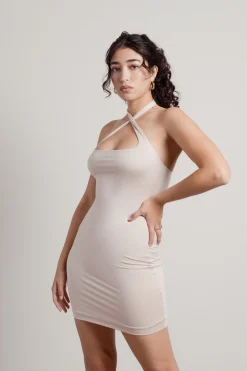 Tobi Emmie Cross Halter Bodycon Mini Dress -