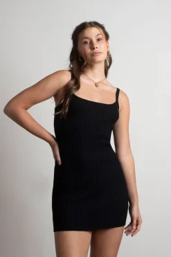 Tobi End Up Here Ribbed Open Back Mini Dress - Ruby Red