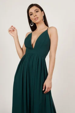 Tobi Etiquette Deep V Cross Back Maxi Dress -