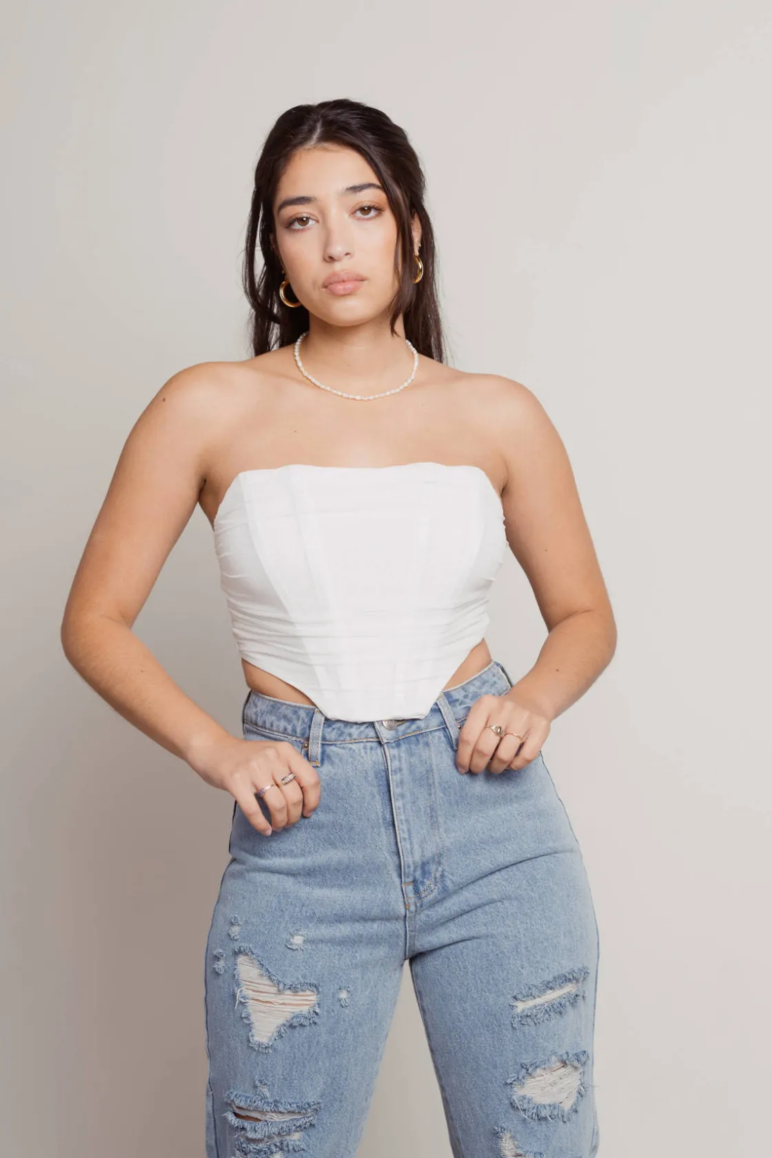 Tobi Eunji Corset Top - Off White