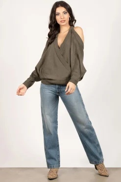 Tobi Evana Oversized Sweater - Olive