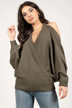 Tobi Evana Oversized Sweater - Olive