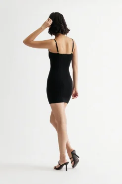 Tobi Eveline Piping Scoop Neck Bodycon Mini Dress