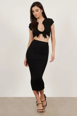 Tobi Excited For It Ribbed Crop Top And Midi Skirt Set -