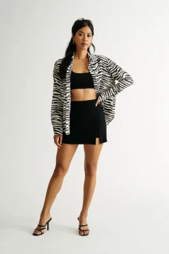 Tobi Extra Attention Zebra Print Blouse -