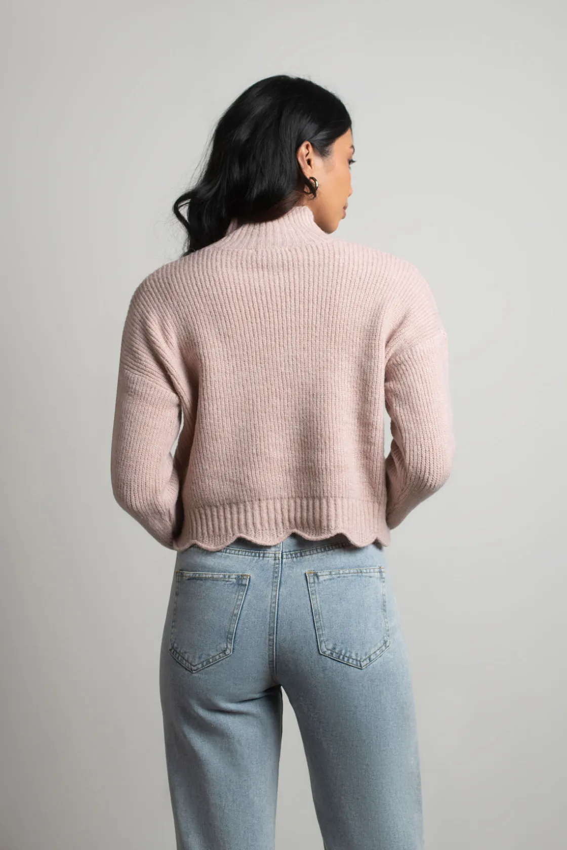 Tobi Extra Passion Ribbed Sweater - Rose