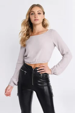 Tobi Eyes For You Open Back Top - Grey