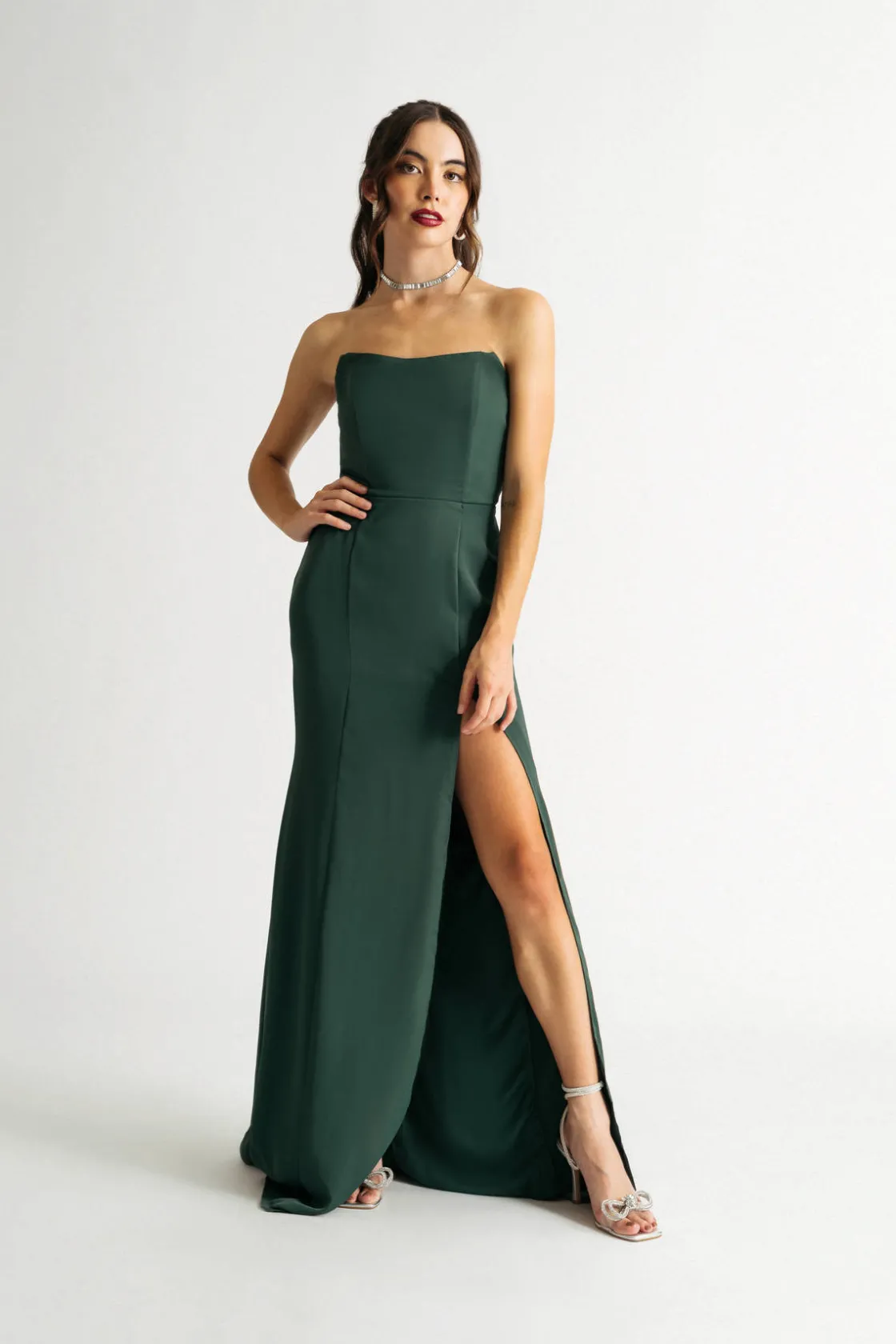 Tobi Faded Love Bustier Slit Maxi Dress