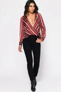 Tobi Fair Play Surplice Blouse - Black