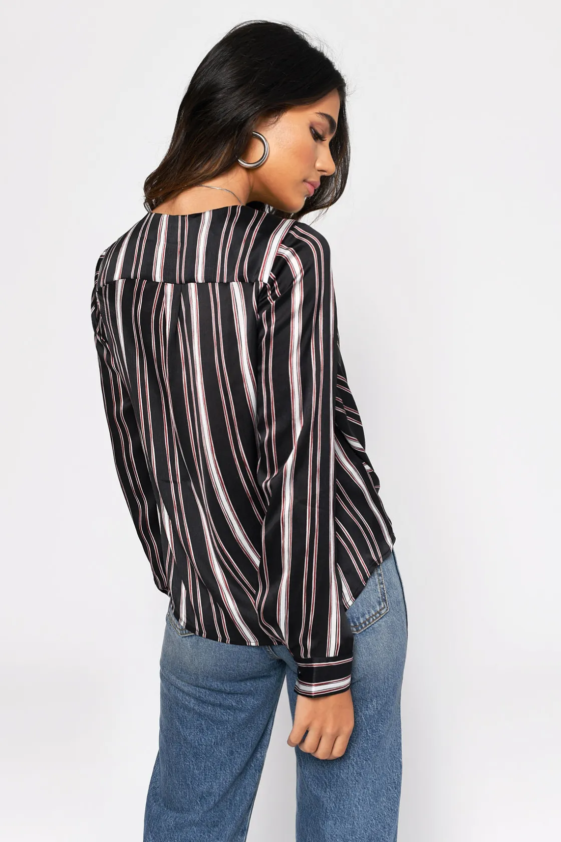 Tobi Fair Play Surplice Blouse - Black