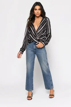 Tobi Fair Play Surplice Blouse - Black