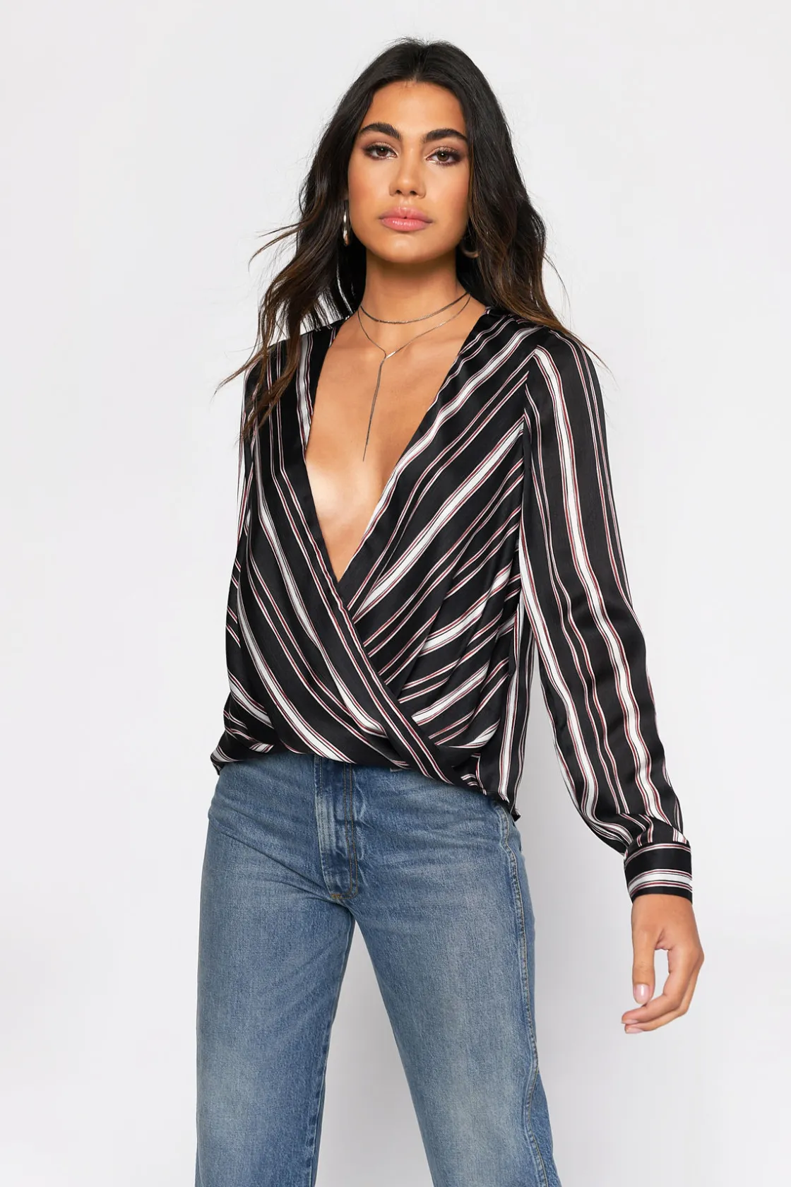 Tobi Fair Play Surplice Blouse - Black