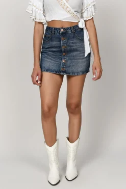 Tobi Fairfax Denim Mini Skirt -