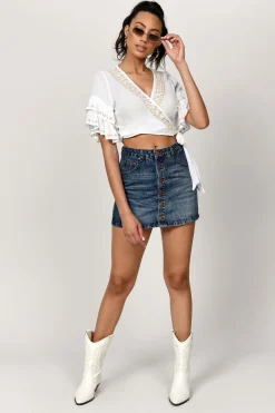 Tobi Fairfax Denim Mini Skirt -