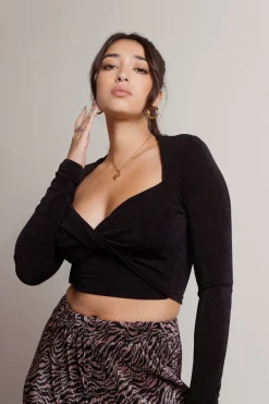 Tobi Fall For It All Slinky Twist Crop Top