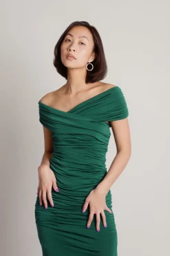 Tobi Fall For Me Off The Shoulder Mermaid Maxi Dress - Emerald
