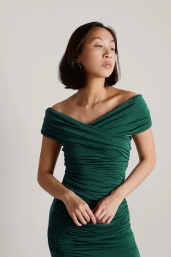 Tobi Fall For Me Off The Shoulder Mermaid Maxi Dress - Emerald