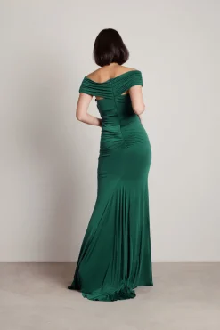 Tobi Fall For Me Off The Shoulder Mermaid Maxi Dress - Emerald