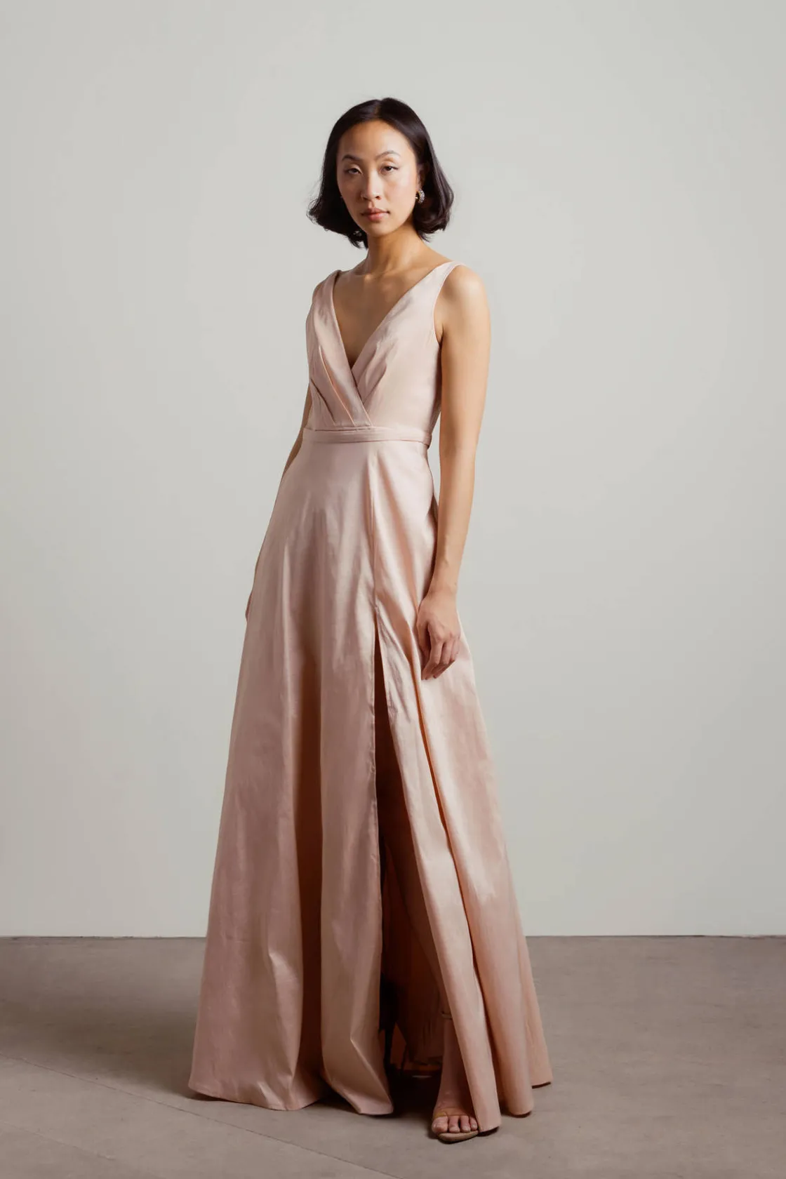 Tobi Fall For You Satin Surplice Maxi Dress -