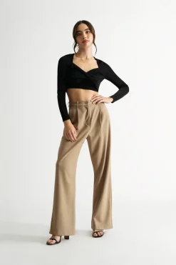 Tobi Falling For You Crop Top - Mocha
