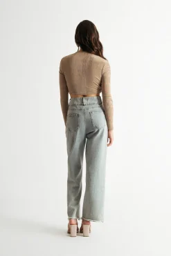 Tobi Falling For You Crop Top - Mocha