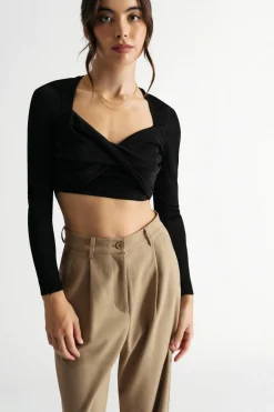 Tobi Falling For You Crop Top - Mocha