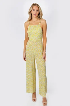 Tobi Falling In Love Back Tie Jumpsuit - Pink White Multi