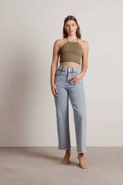 Tobi Feel Good Crop Top - Olive