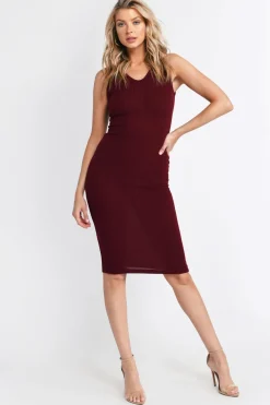 Tobi Feeling Hood Hooded Bodycon Midi Dress - Black