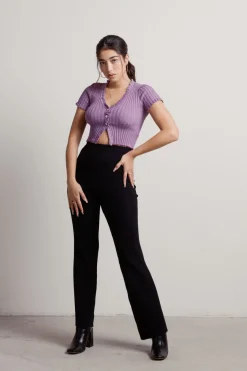 Tobi Feminine Touch Crop Top - Purple