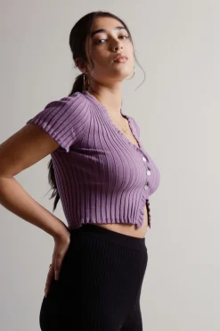 Tobi Feminine Touch Crop Top - Purple