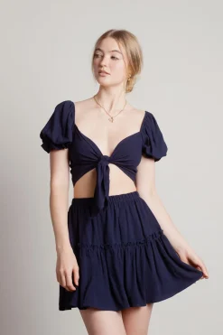 Tobi Find Me Again Tiered Crop Top And Mini Skirt Set -