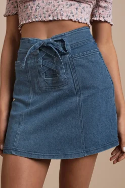 Tobi Finders Keepers Inverse Lace Up Mini Skirt -