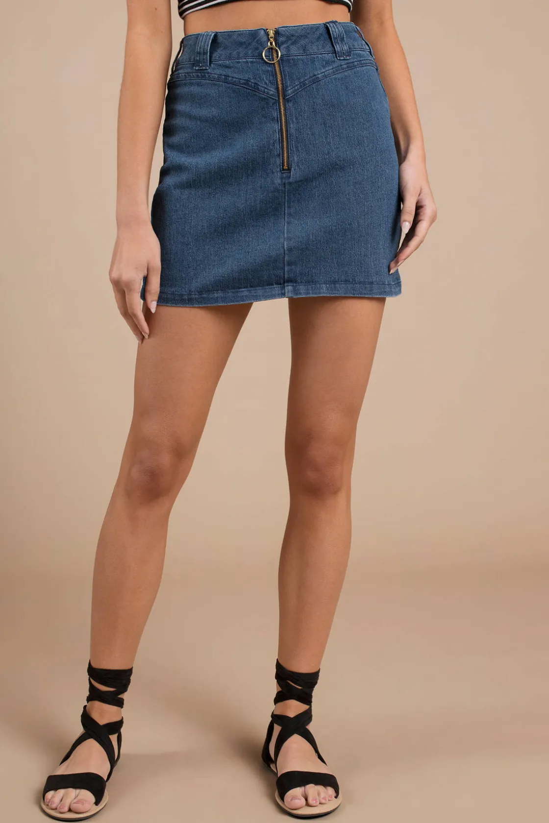 Tobi Finders Keepers Slide Denim Mini Skirt -