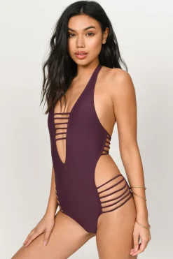 Tobi Fine Line Strappy Monokini - Black
