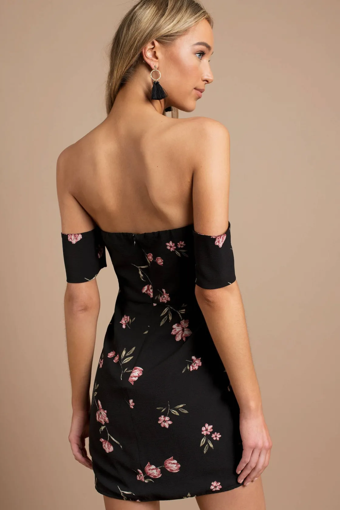 Tobi Fiona Floral Off The Shoulder Mini Dress -