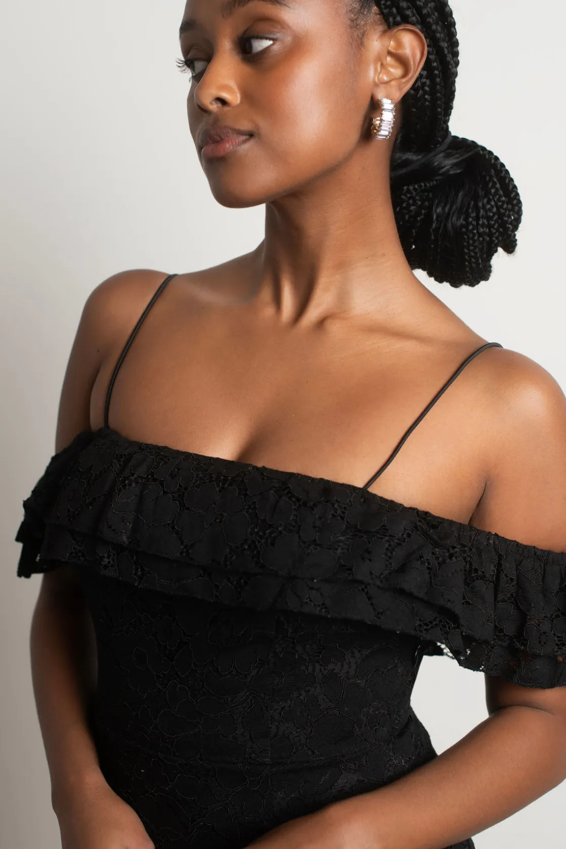 Tobi Fiona Lace Cold Shoulder Mini Dress -