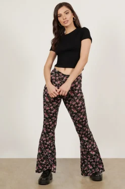 Tobi Floral A-Flare Flared Pants -