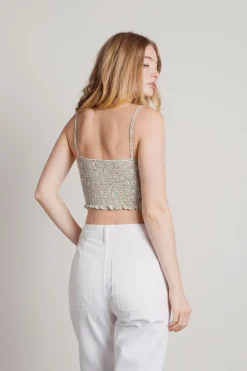 Tobi Flower Power Crop Top - Sage