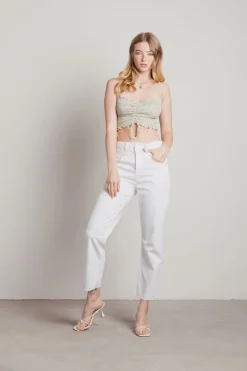 Tobi Flower Power Crop Top - Sage