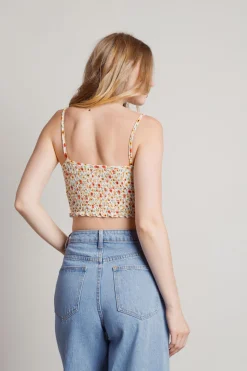 Tobi Flower Power Crop Top - Sage