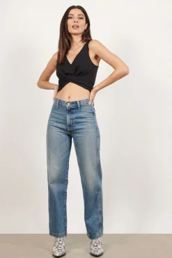 Tobi Fold Down Crop Top -